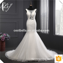 Hot Sale Elegant Mermaid White Lace Wedding Dress Sleeveless Sexy Fishtail Bridal Dress